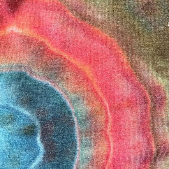 Ice Dyed Crop Top - Tie Dye Geode Earthy - Rock meets Boho (Women's L) - Picture 4 of 8